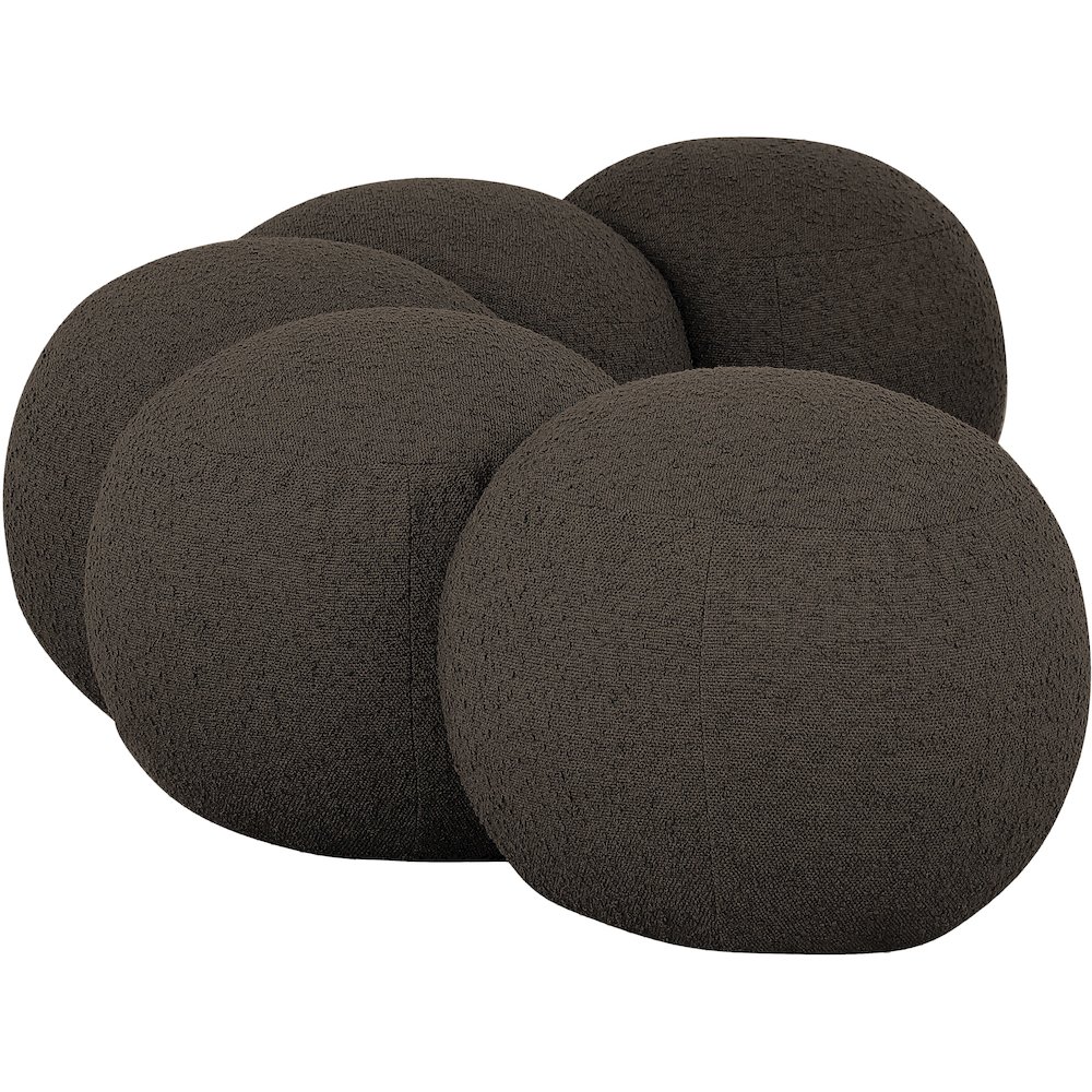 Apollo Brown Boucle Fabric Bench. Picture 5