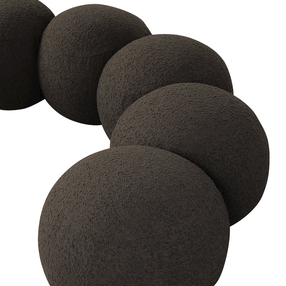 Apollo Brown Boucle Fabric Bench. Picture 7