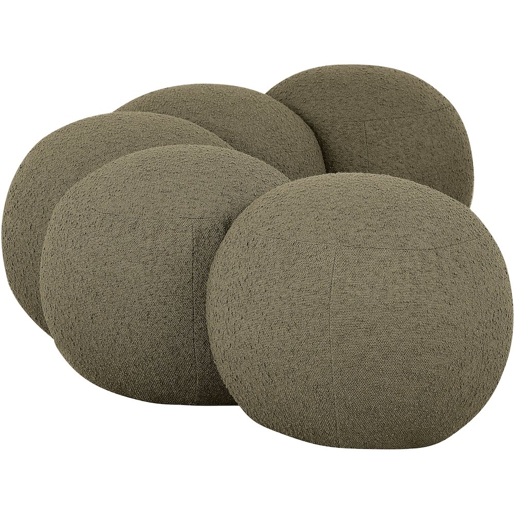 Apollo Olive Boucle Fabric Bench. Picture 5