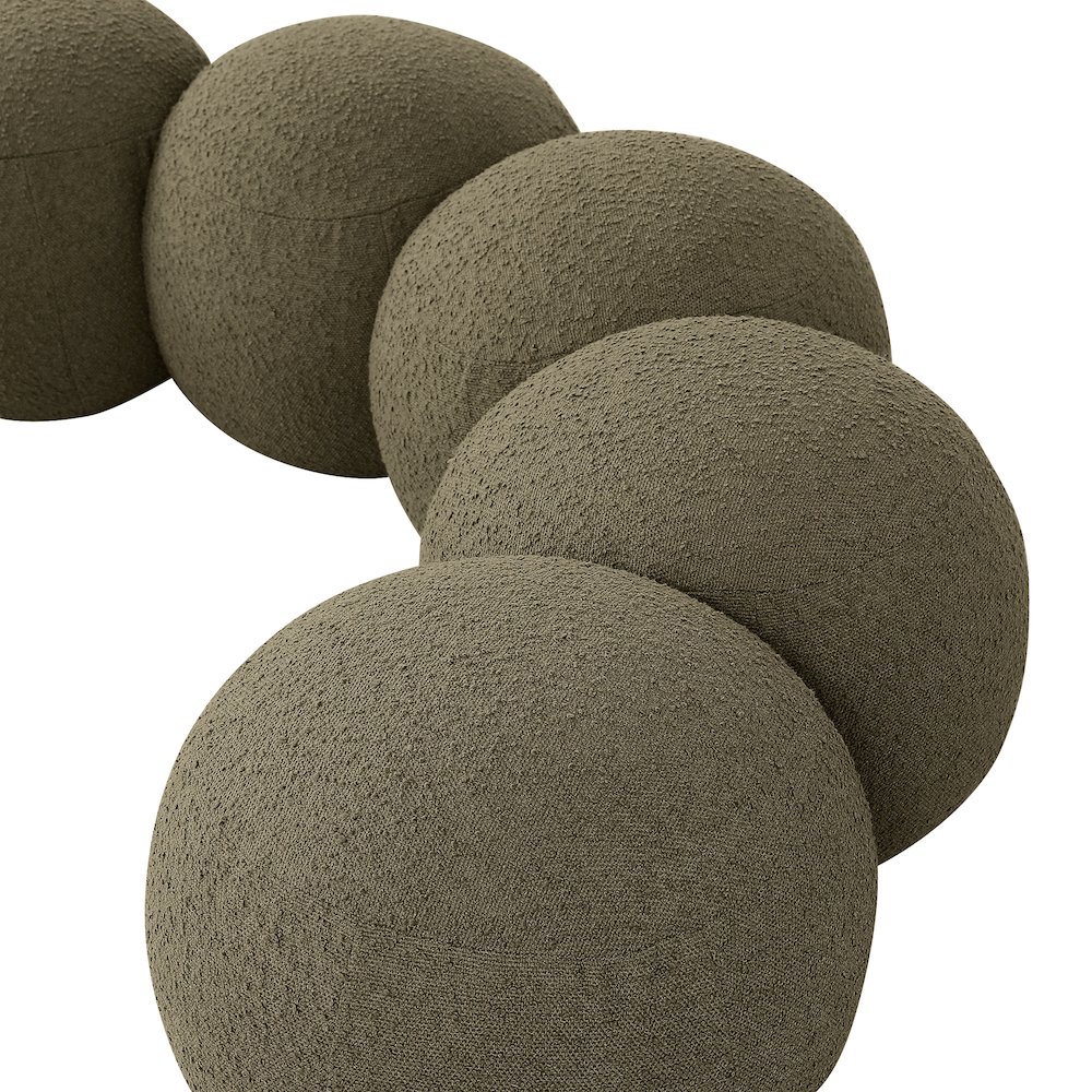 Apollo Olive Boucle Fabric Bench. Picture 7