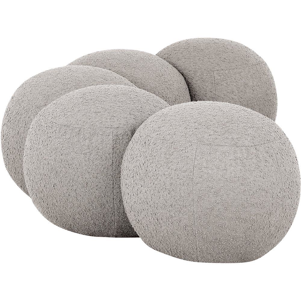 Apollo Taupe Boucle Fabric Bench. Picture 5