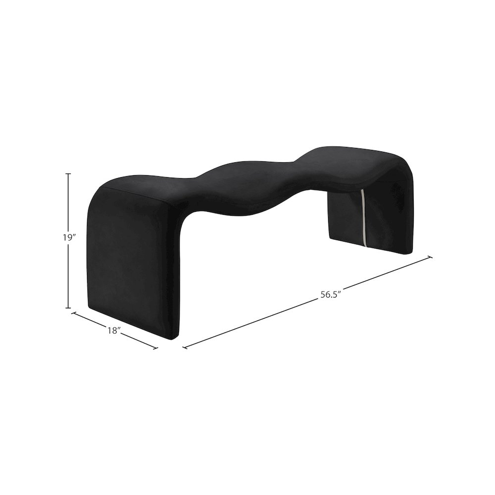 Willow Black Vegan Leather Bench. Picture 10