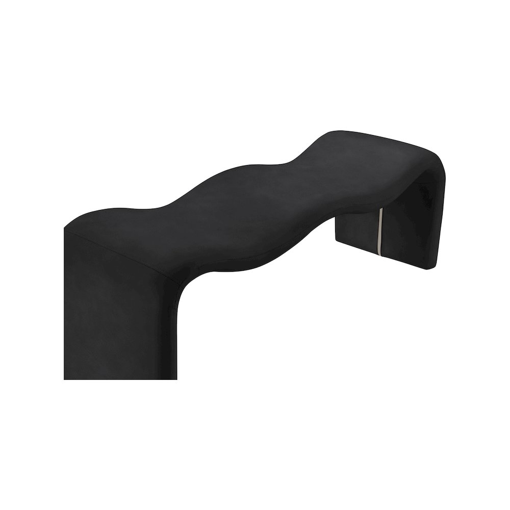 Willow Black Vegan Leather Bench. Picture 7