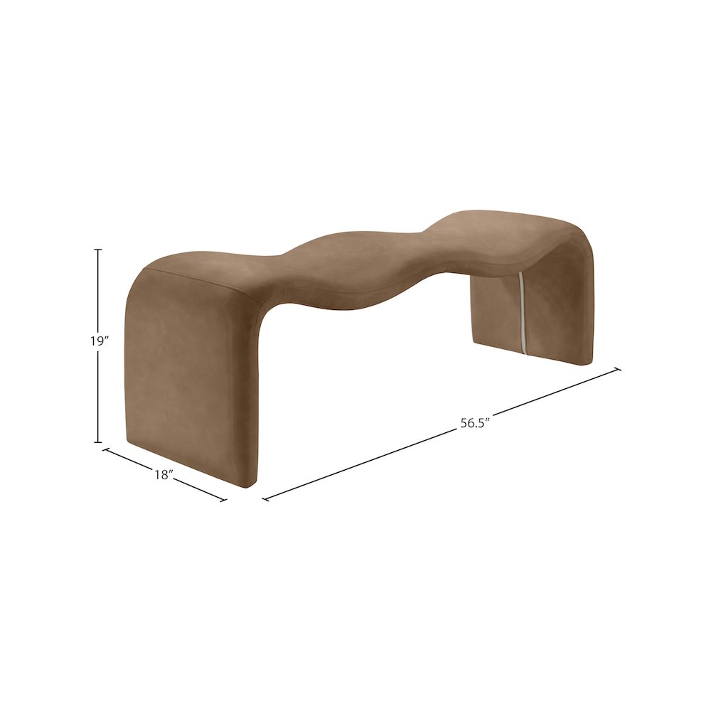 Willow Brown Vegan Leather Bench. Picture 10