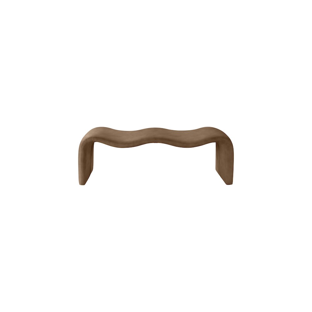 Willow Brown Vegan Leather Bench. Picture 3