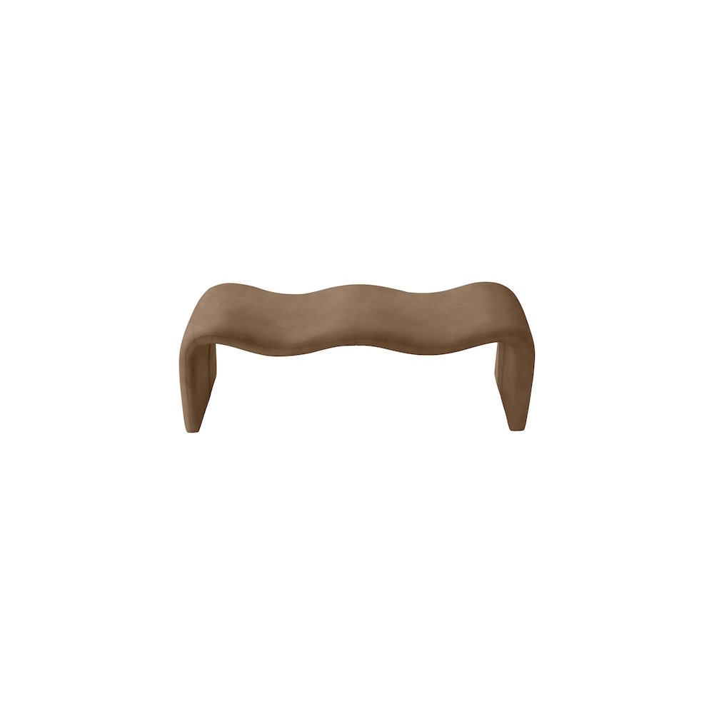 Willow Brown Vegan Leather Bench. Picture 5