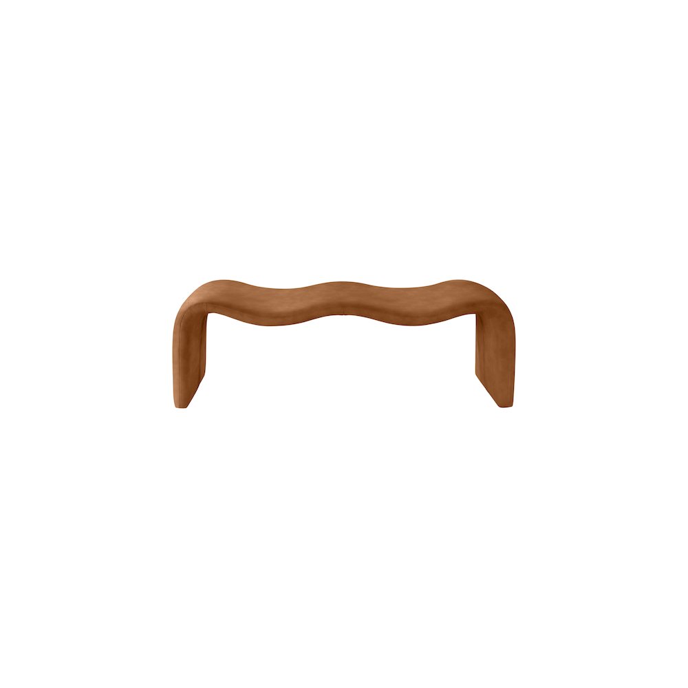 Willow Cognac Vegan Leather Bench. Picture 3