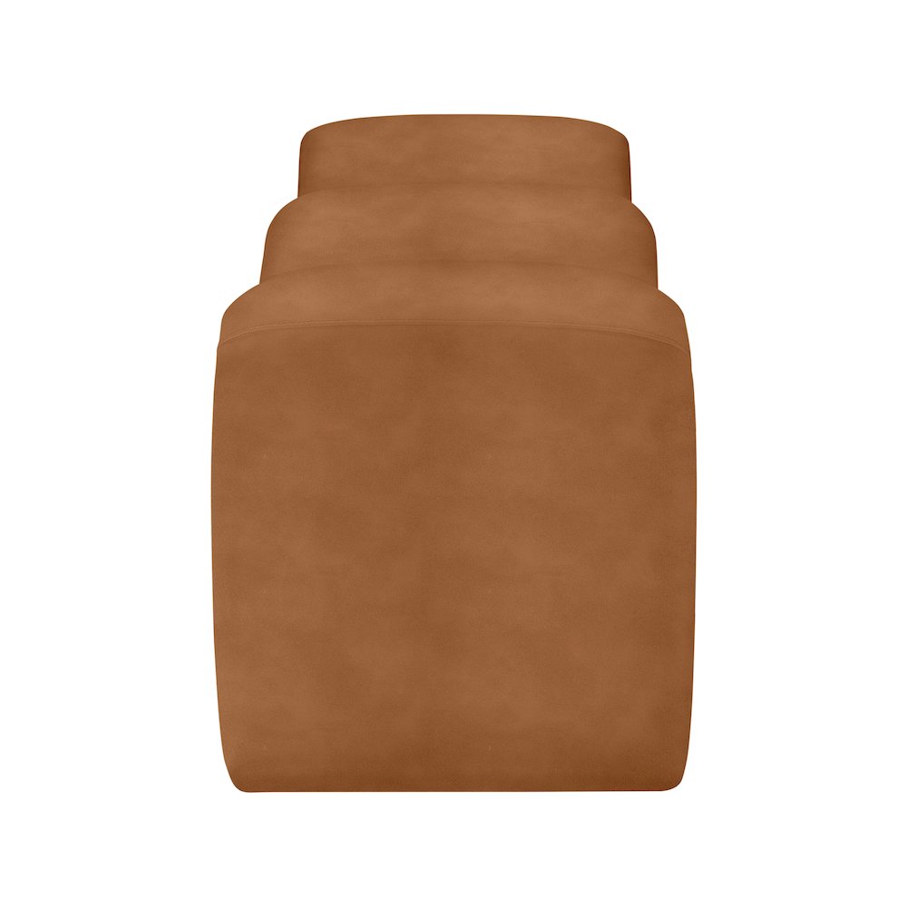 Willow Cognac Vegan Leather Bench. Picture 4