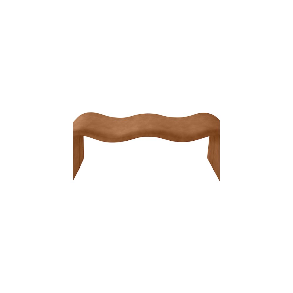 Willow Cognac Vegan Leather Bench. Picture 6