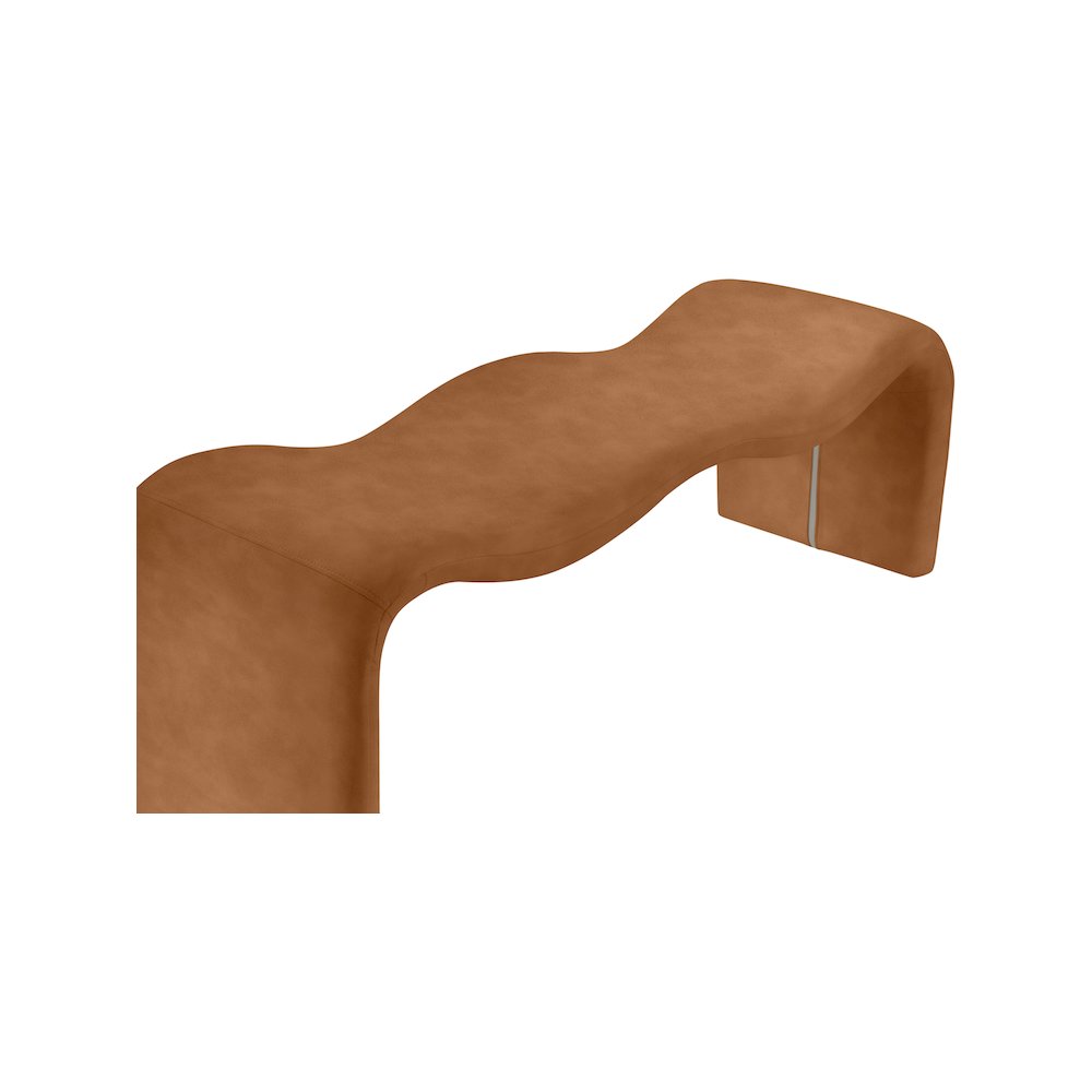 Willow Cognac Vegan Leather Bench. Picture 7