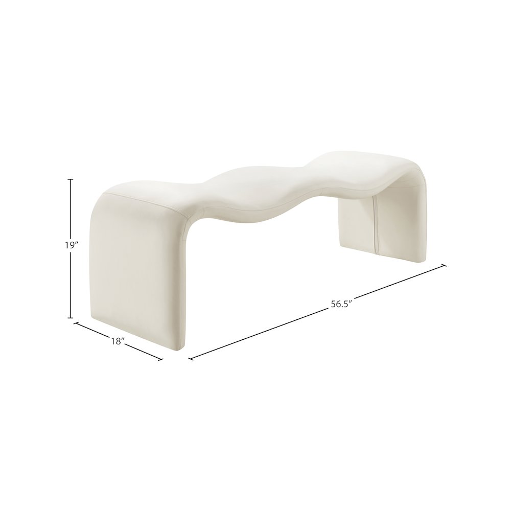 Willow Cream Vegan Leather Bench. Picture 10