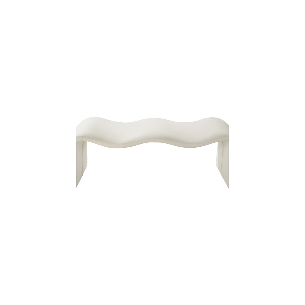 Willow Cream Vegan Leather Bench. Picture 6