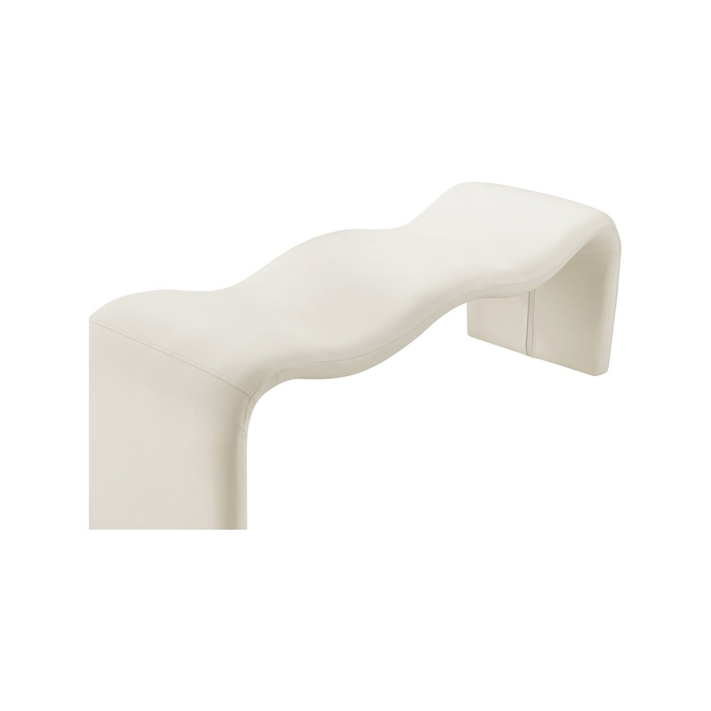 Willow Cream Vegan Leather Bench. Picture 7