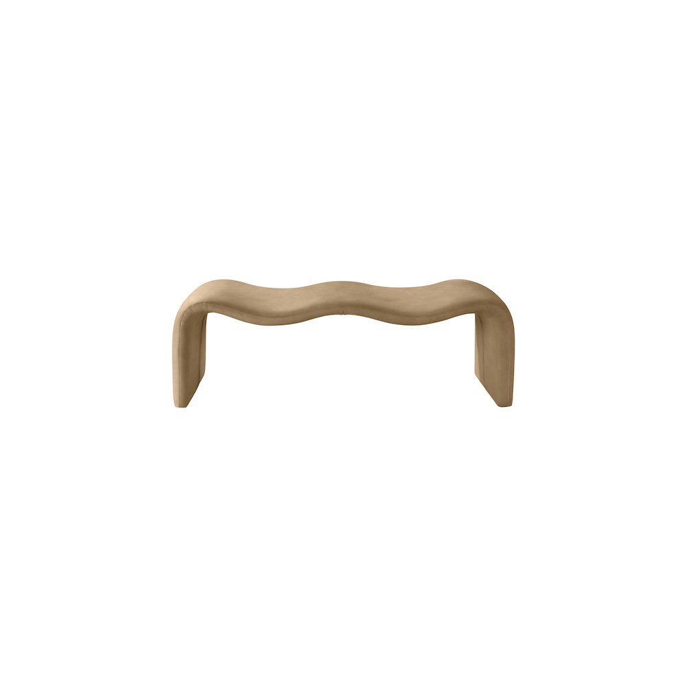 Willow Tan Vegan Leather Bench. Picture 3