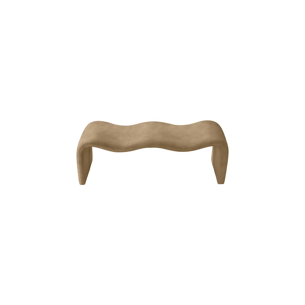 Willow Tan Vegan Leather Bench. Picture 5