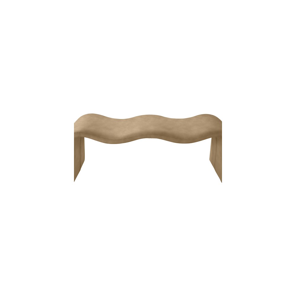 Willow Tan Vegan Leather Bench. Picture 6