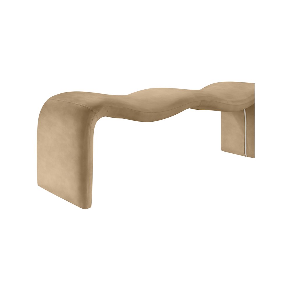 Willow Tan Vegan Leather Bench. Picture 8