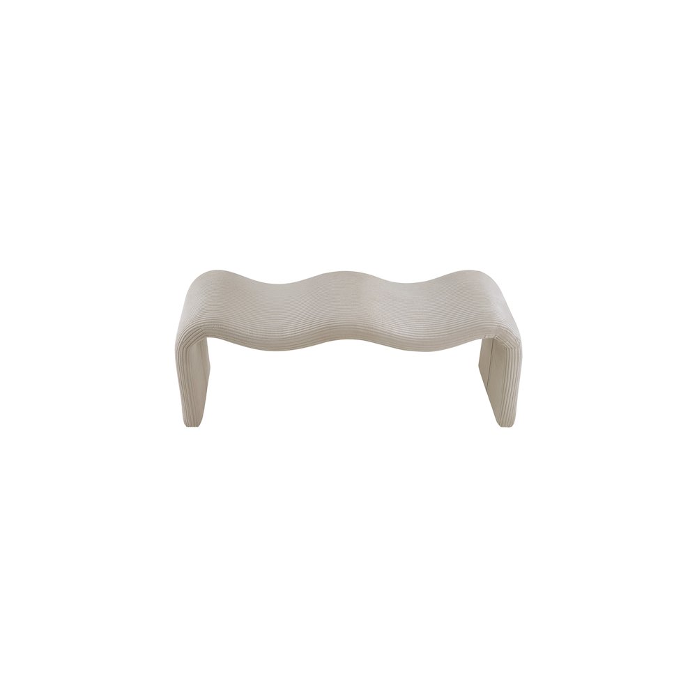 Willow Beige Corduroy Fabric Bench. Picture 5