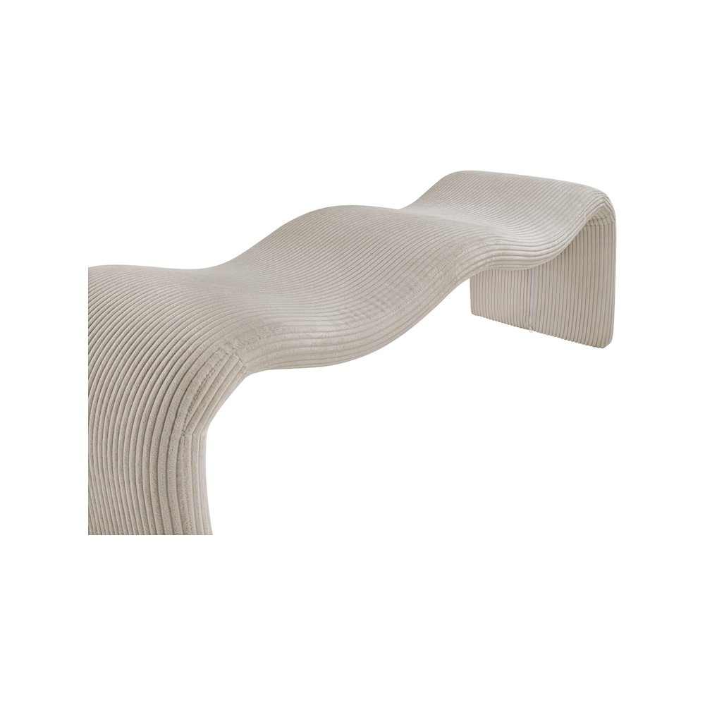 Willow Beige Corduroy Fabric Bench. Picture 7