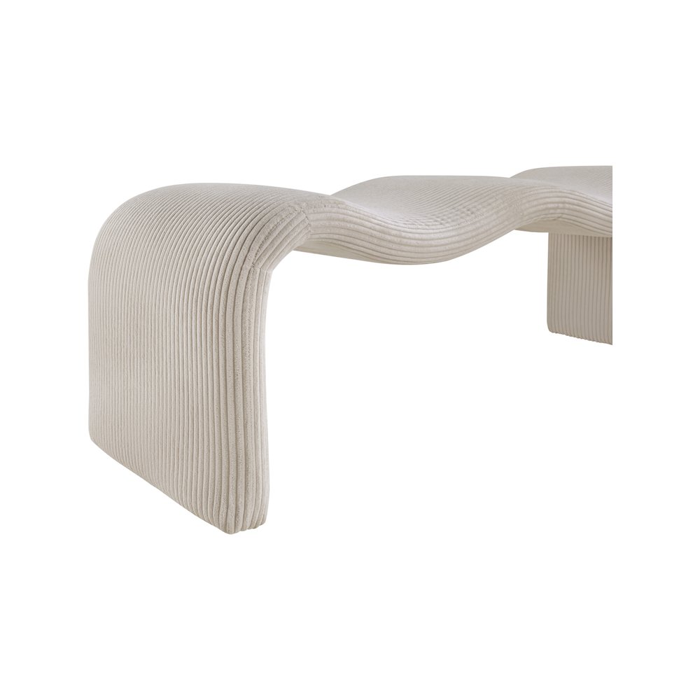 Willow Beige Corduroy Fabric Bench. Picture 8