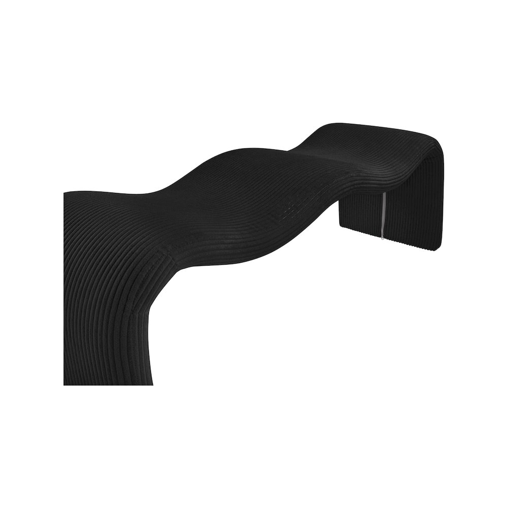 Willow Black Corduroy Fabric Bench. Picture 7
