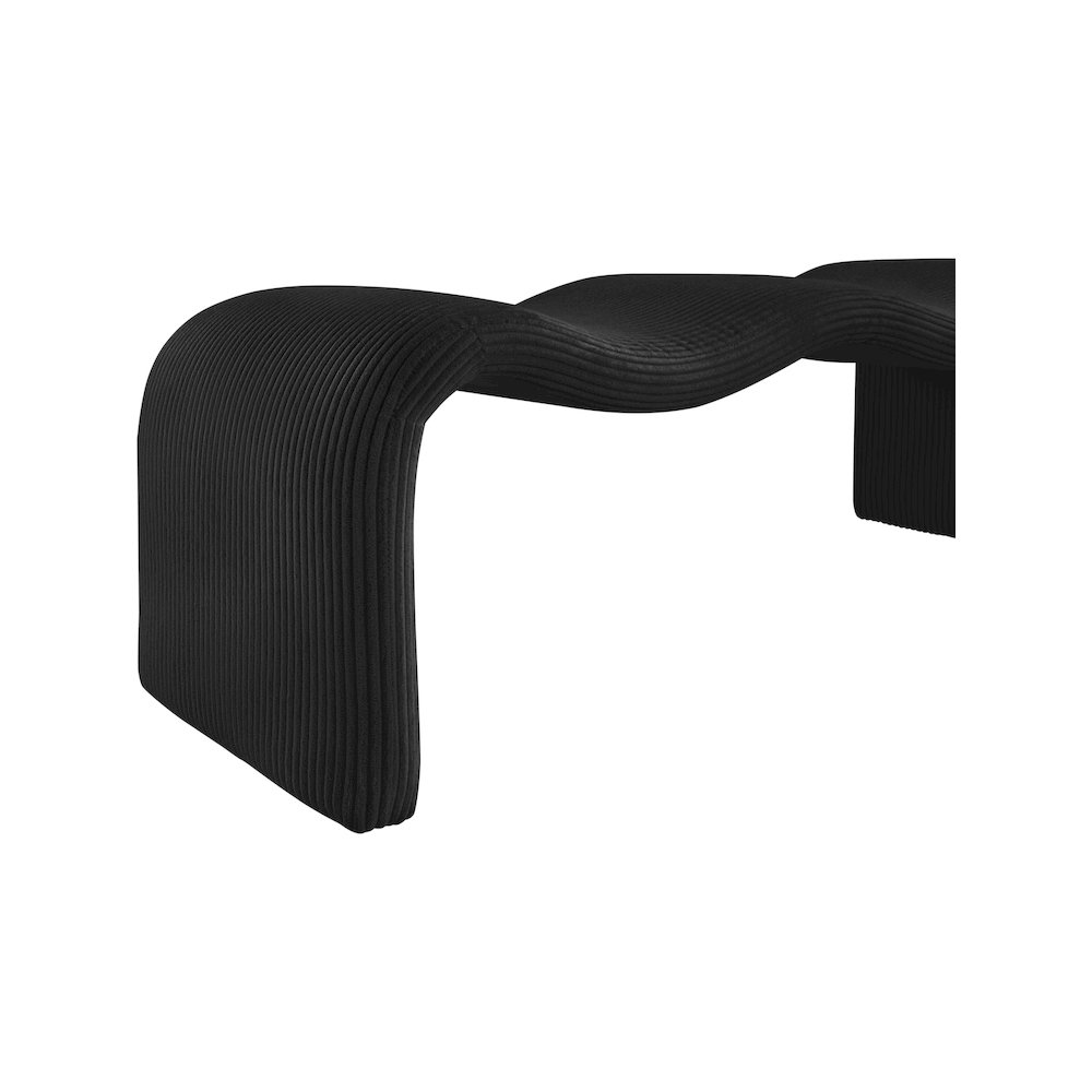 Willow Black Corduroy Fabric Bench. Picture 8