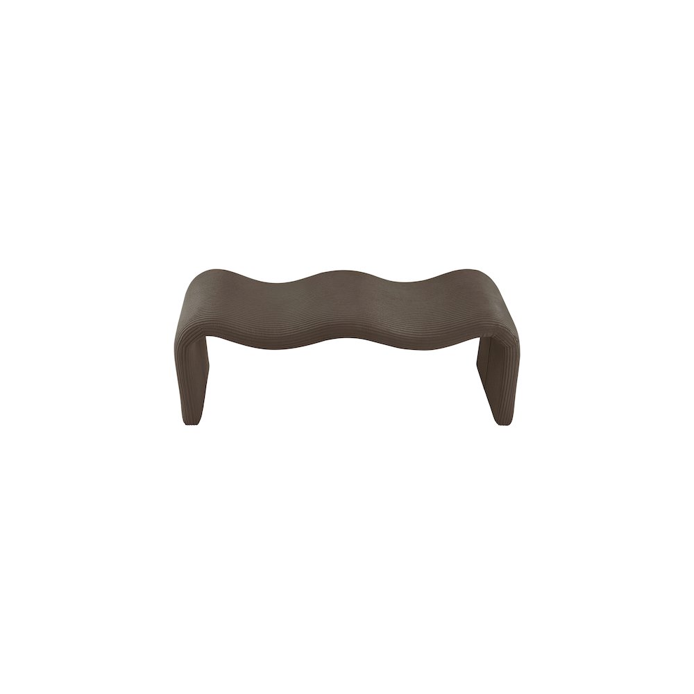 Willow Brown Corduroy Fabric Bench. Picture 5