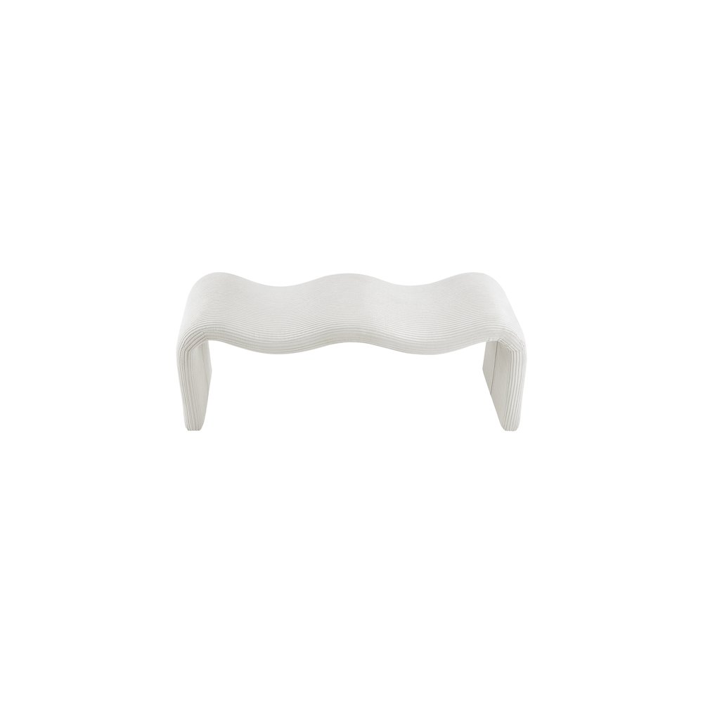 Willow Cream Corduroy Fabric Bench. Picture 5