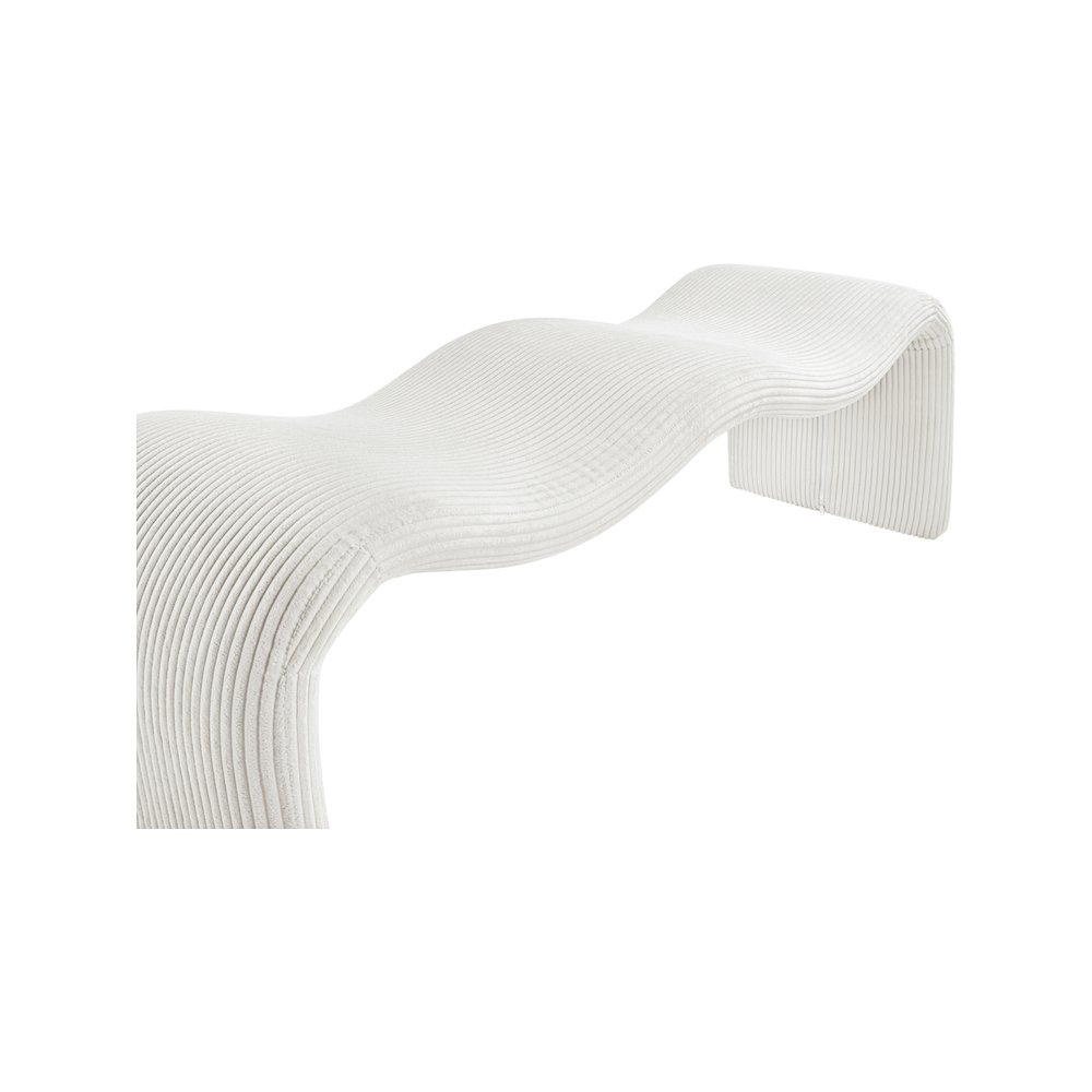 Willow Cream Corduroy Fabric Bench. Picture 7