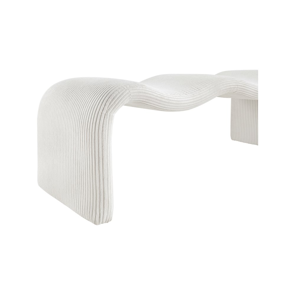 Willow Cream Corduroy Fabric Bench. Picture 8