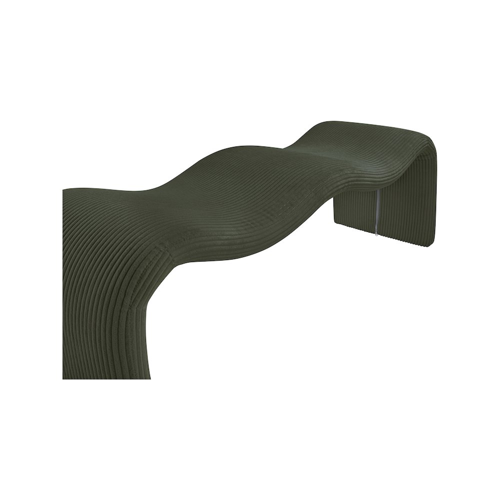Willow Green Corduroy Fabric Bench. Picture 7