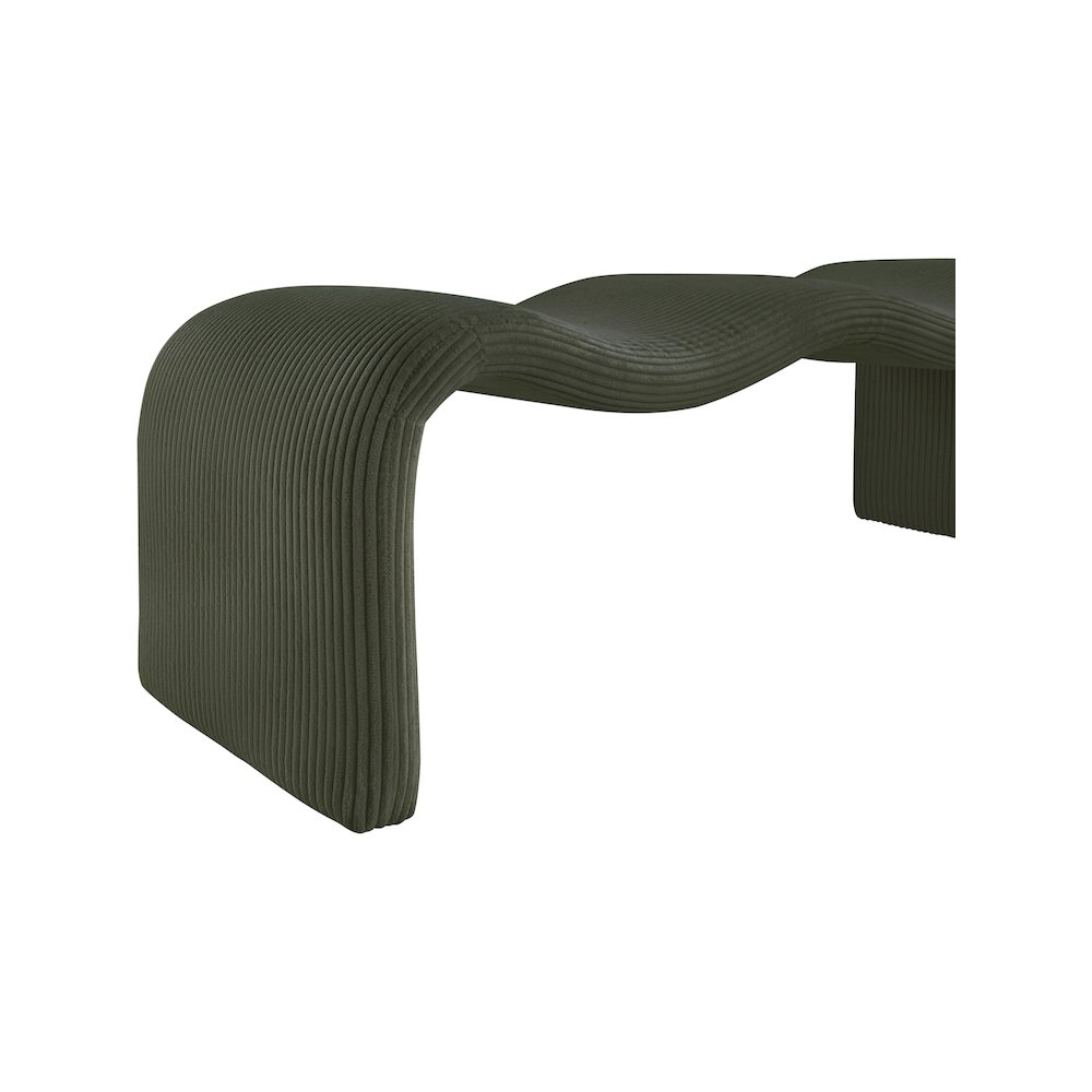 Willow Green Corduroy Fabric Bench. Picture 8