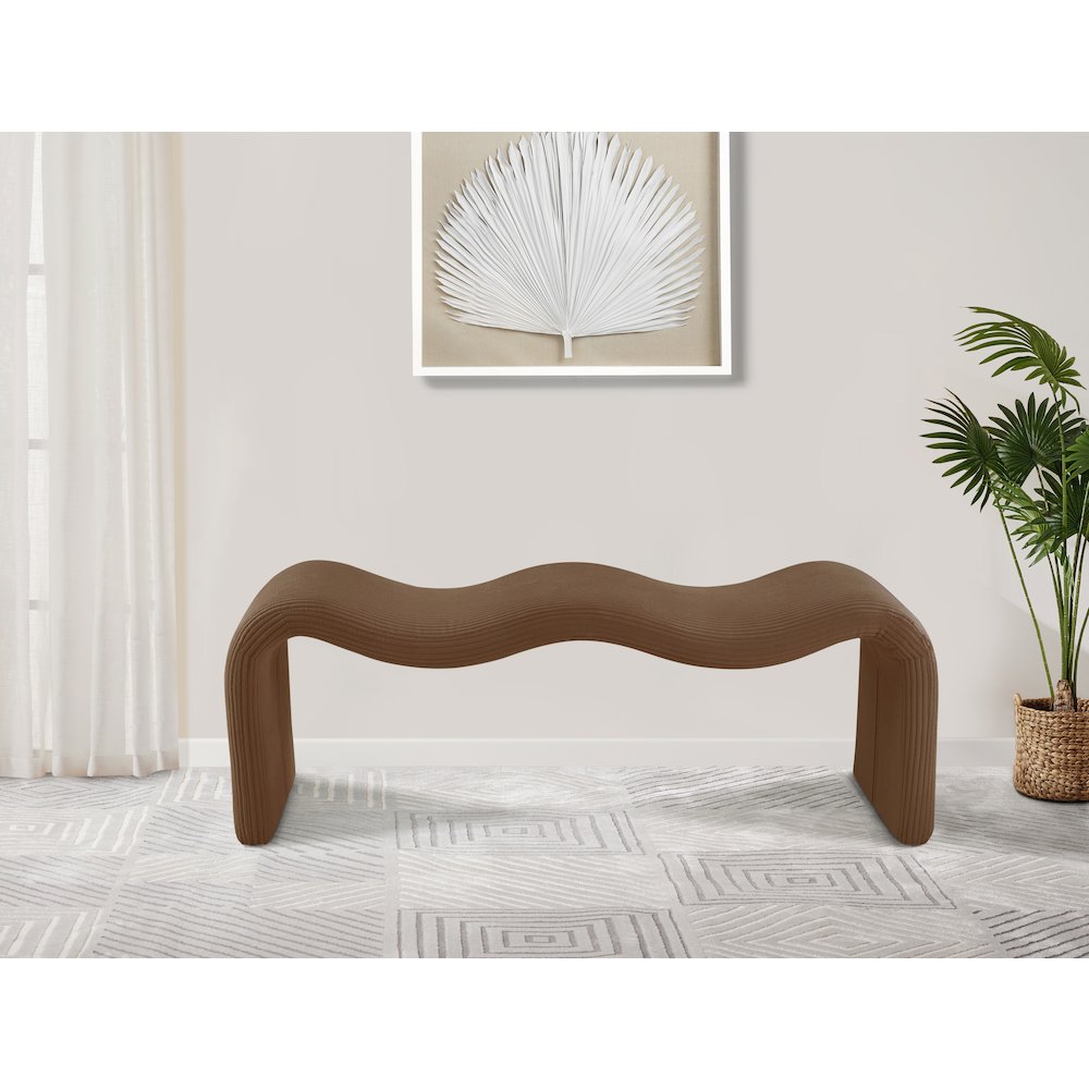 Willow Saddle Corduroy Fabric Bench. Picture 2