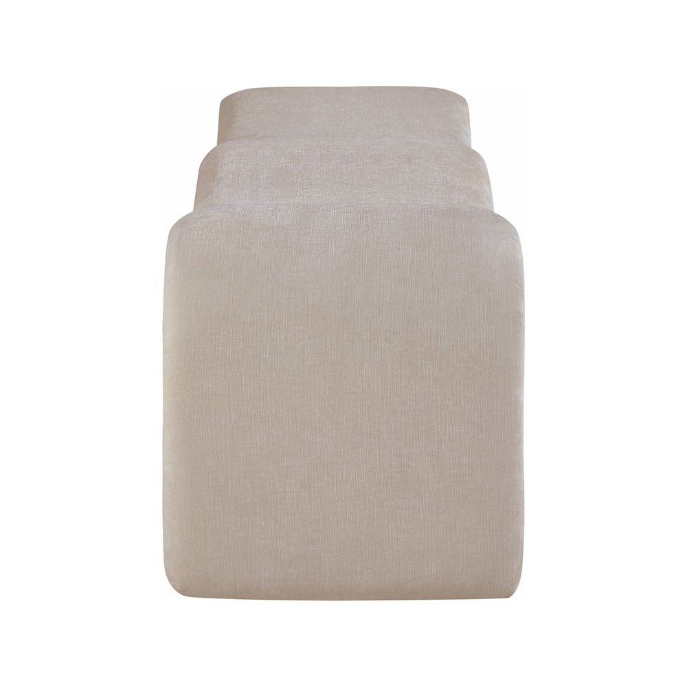 Willow Beige Chenille Fabric Bench. Picture 4