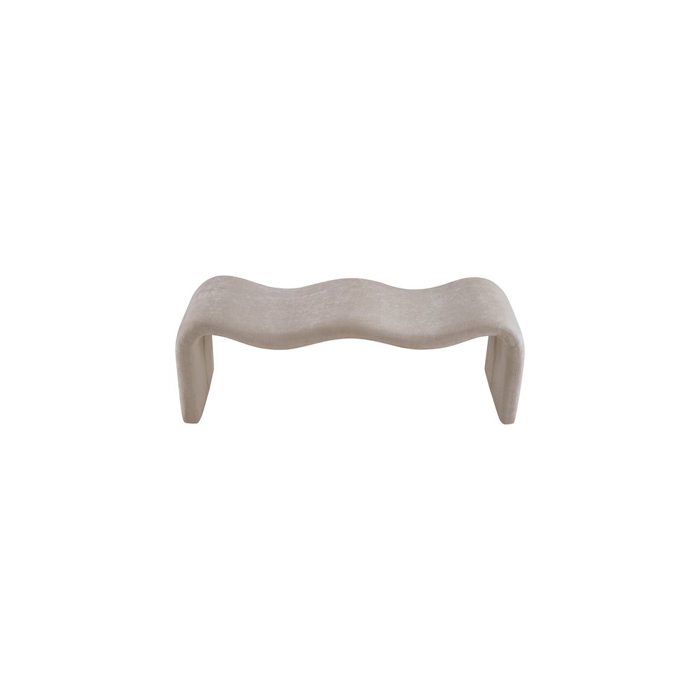 Willow Beige Chenille Fabric Bench. Picture 5