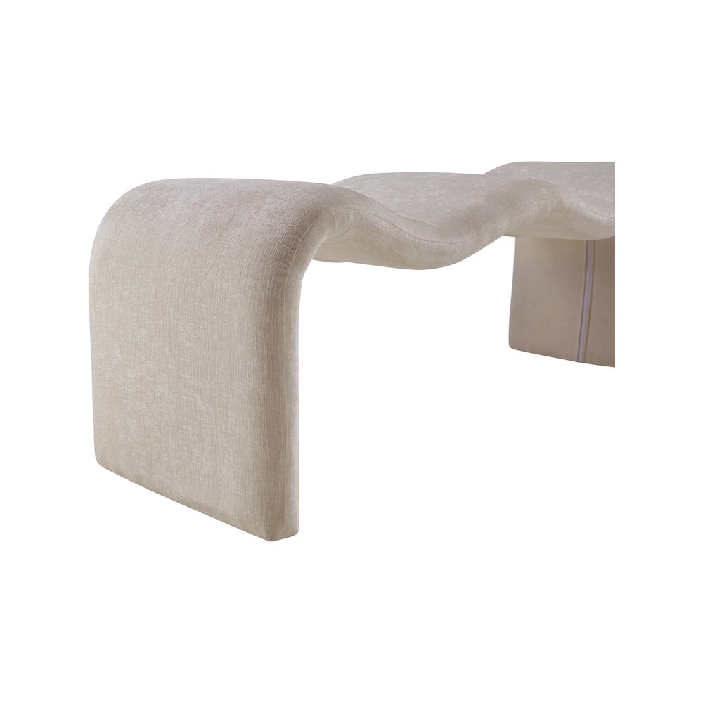 Willow Beige Chenille Fabric Bench. Picture 6