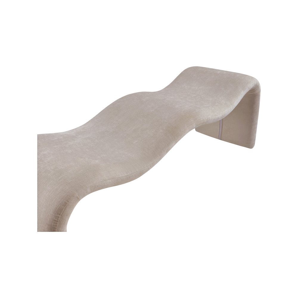 Willow Beige Chenille Fabric Bench. Picture 7