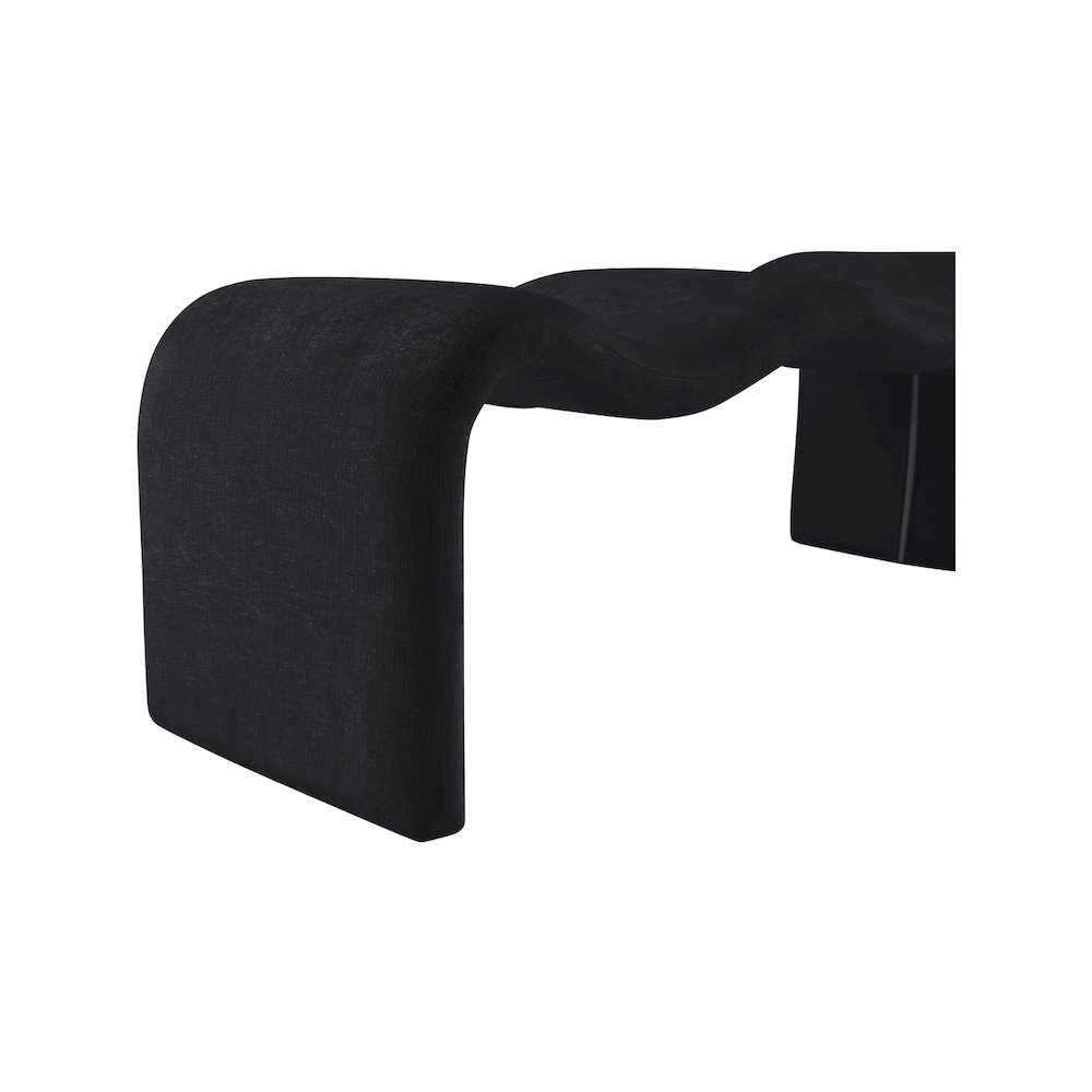 Willow Black Chenille Fabric Bench. Picture 6