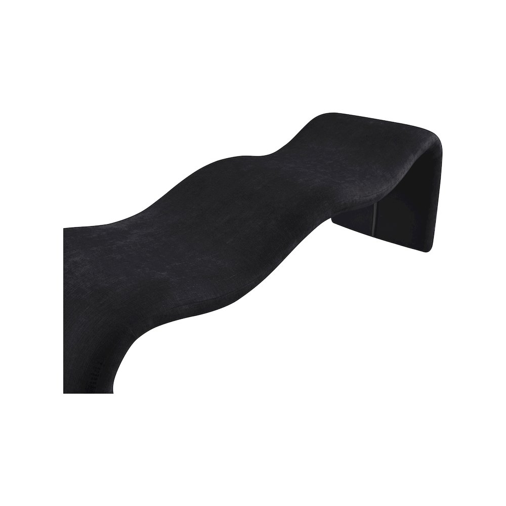 Willow Black Chenille Fabric Bench. Picture 7