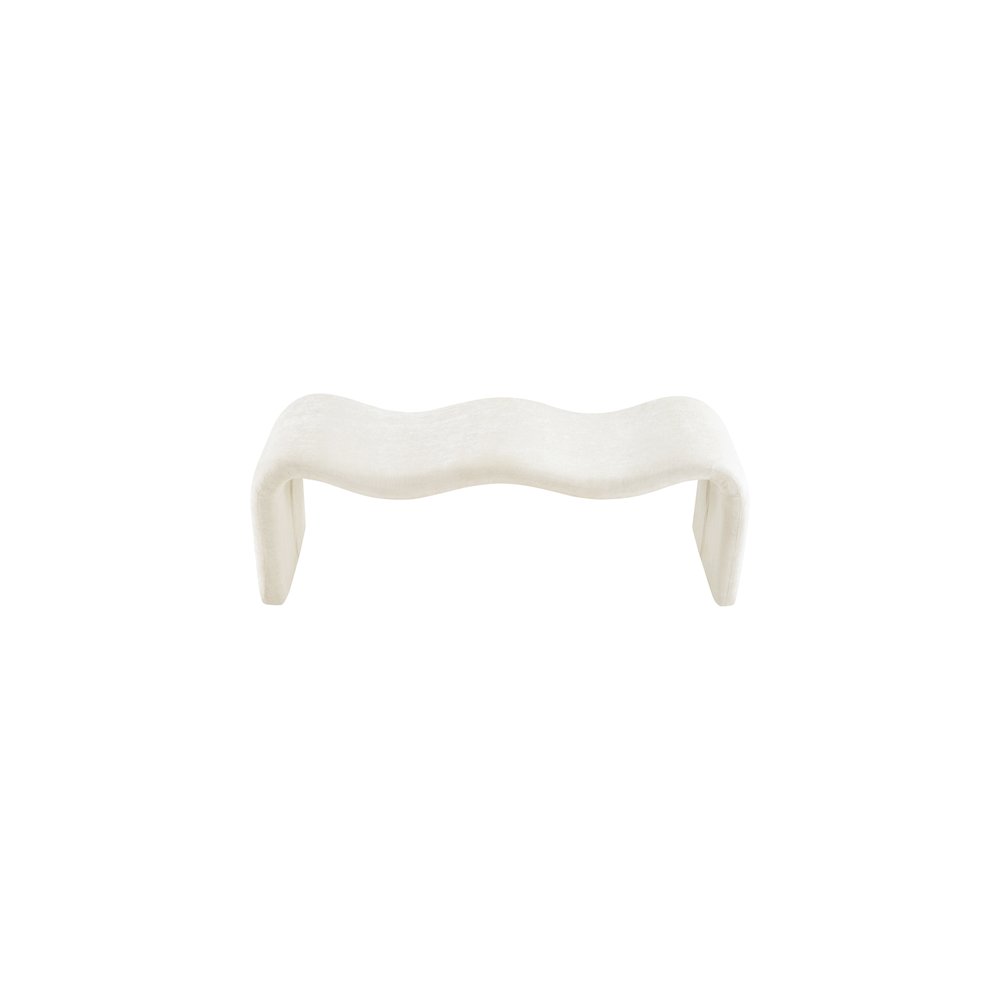 Willow Cream Chenille Fabric Bench. Picture 5
