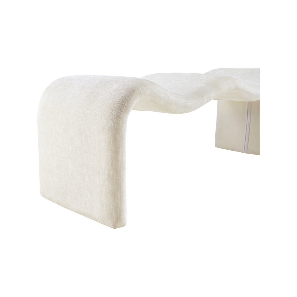 Willow Cream Chenille Fabric Bench. Picture 6