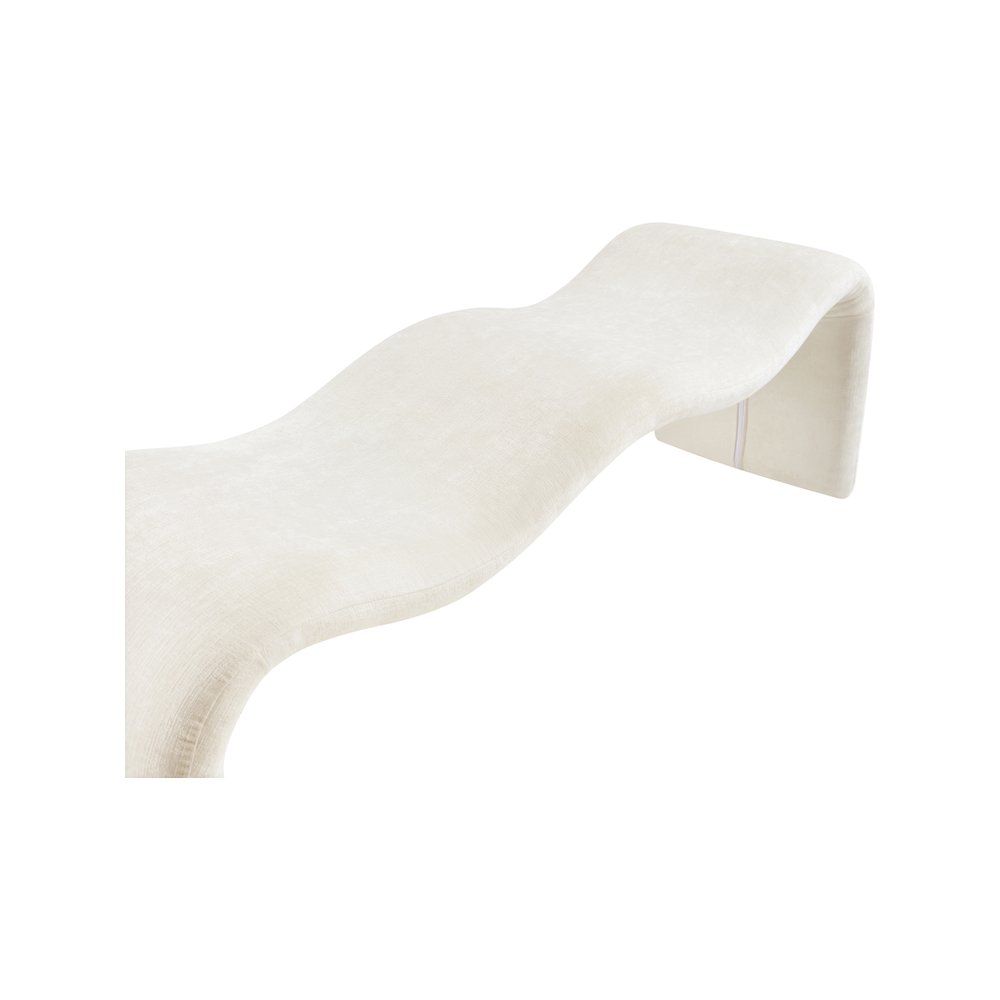 Willow Cream Chenille Fabric Bench. Picture 7