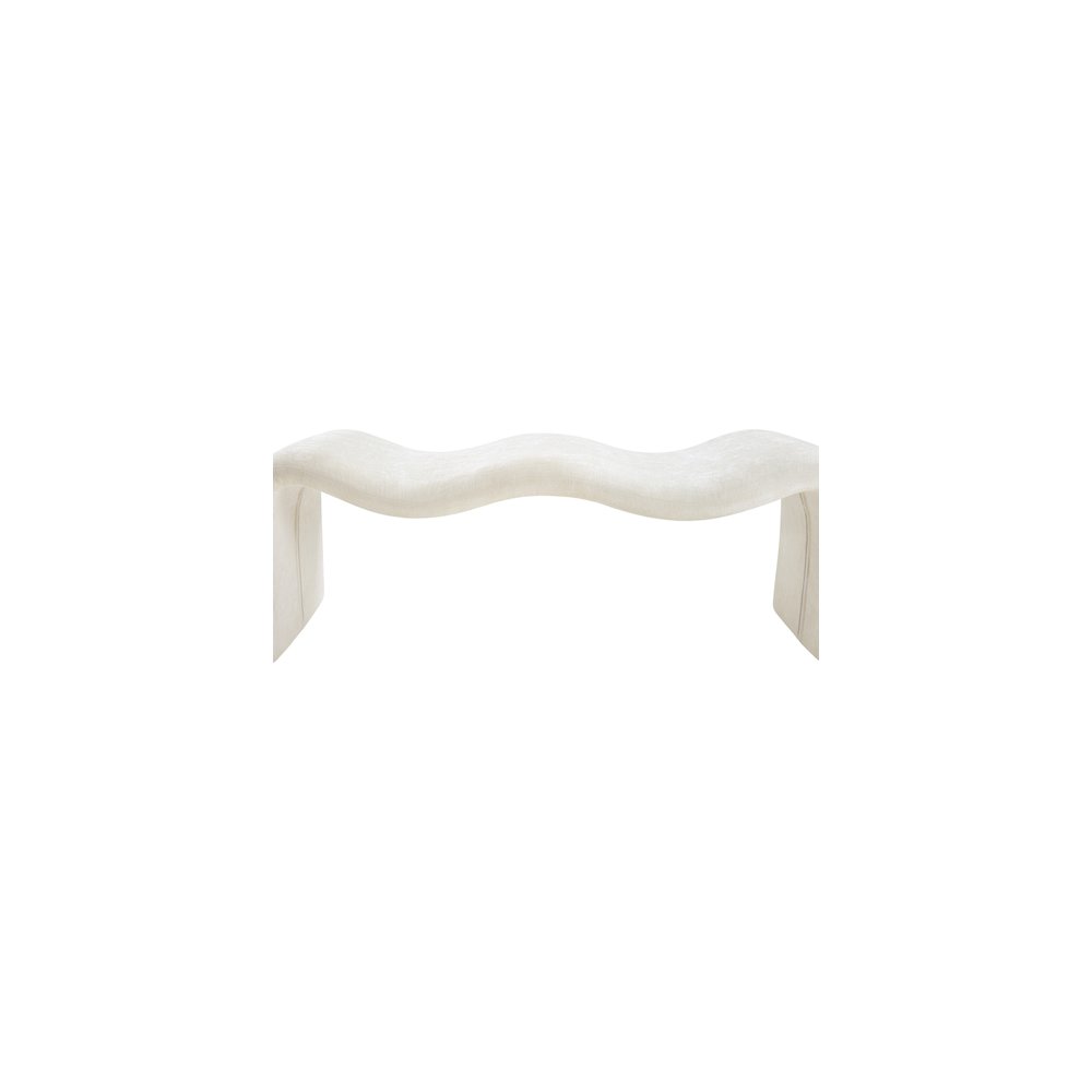 Willow Cream Chenille Fabric Bench. Picture 8
