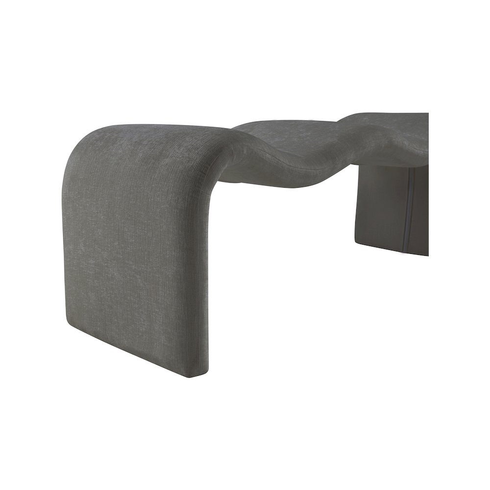 Willow Grey Chenille Fabric Bench. Picture 6