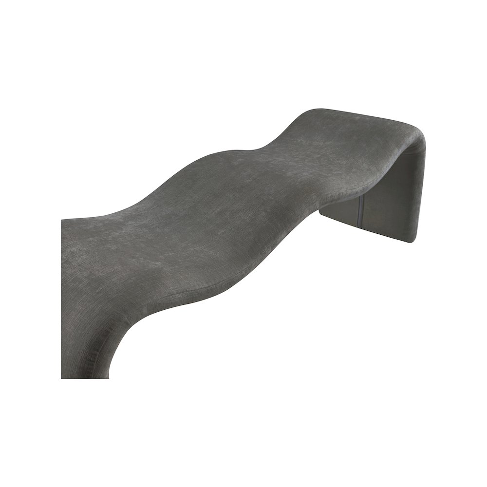 Willow Grey Chenille Fabric Bench. Picture 7