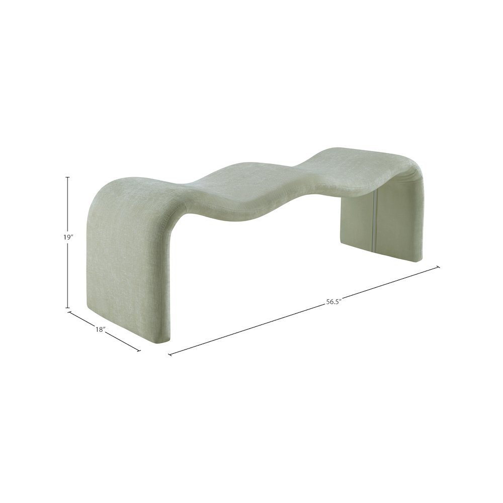 Willow Mint Chenille Fabric Bench. Picture 10