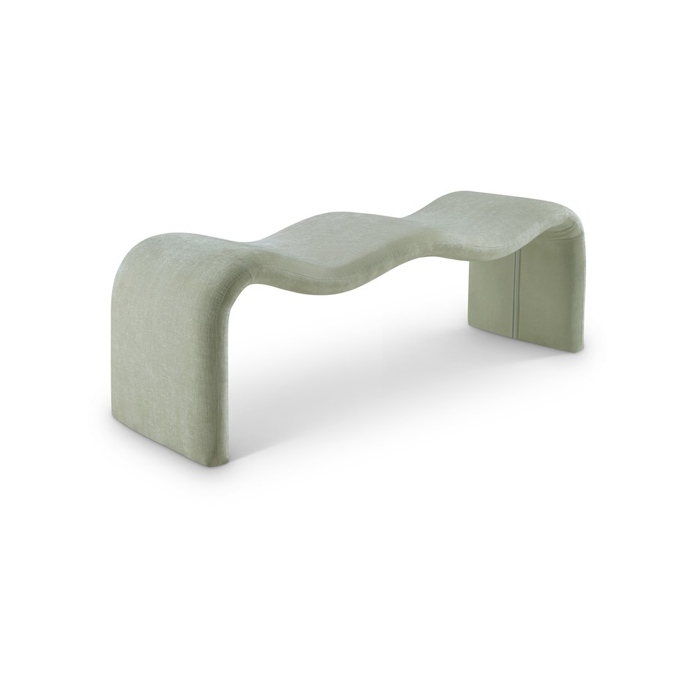Willow Mint Chenille Fabric Bench. Picture 1