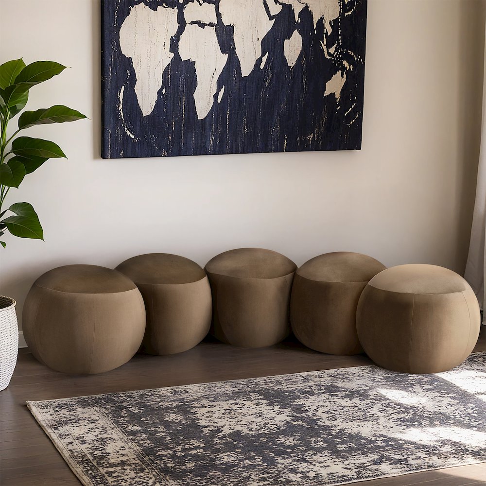 Apollo Beige Velvet Bench. Picture 2