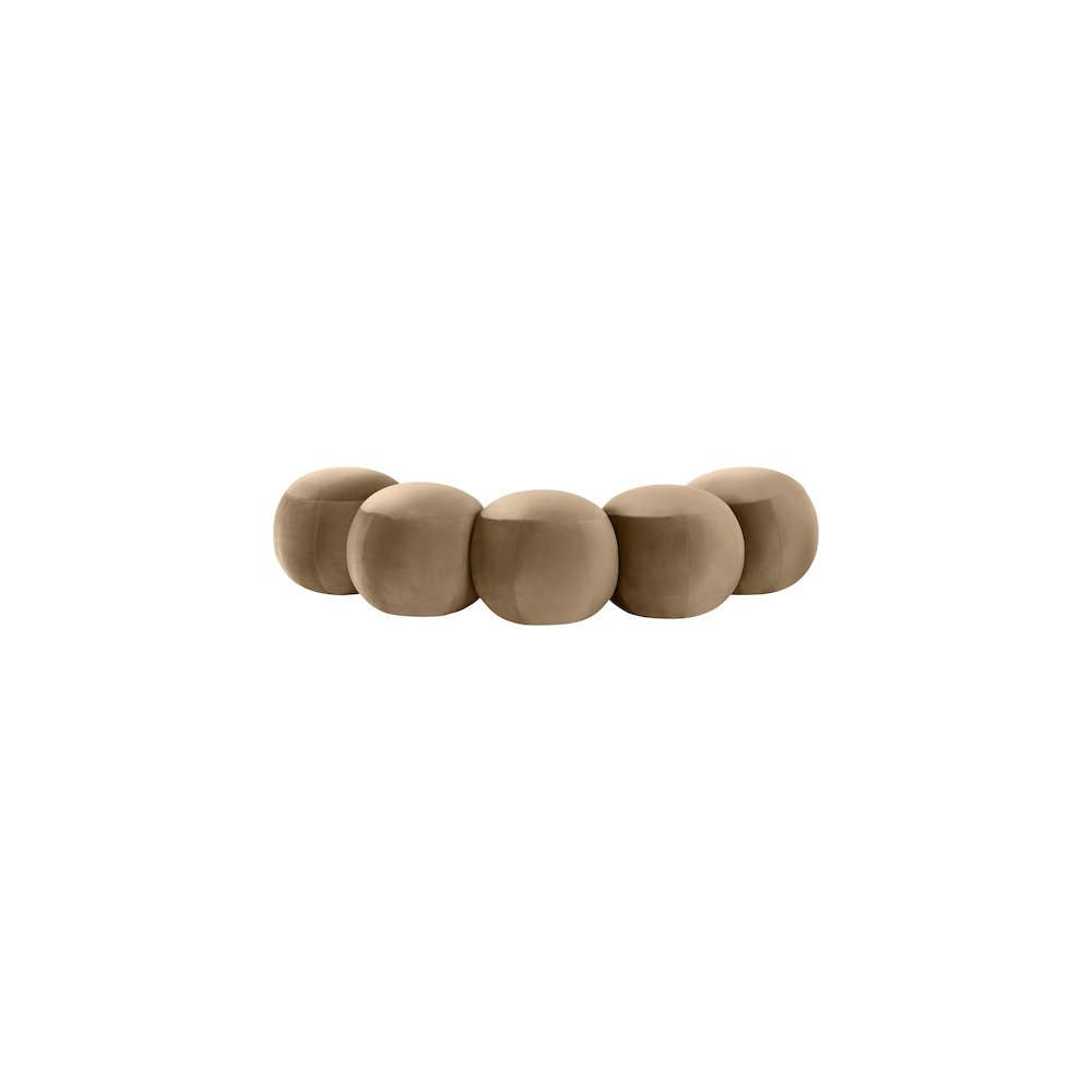 Apollo Beige Velvet Bench. Picture 4