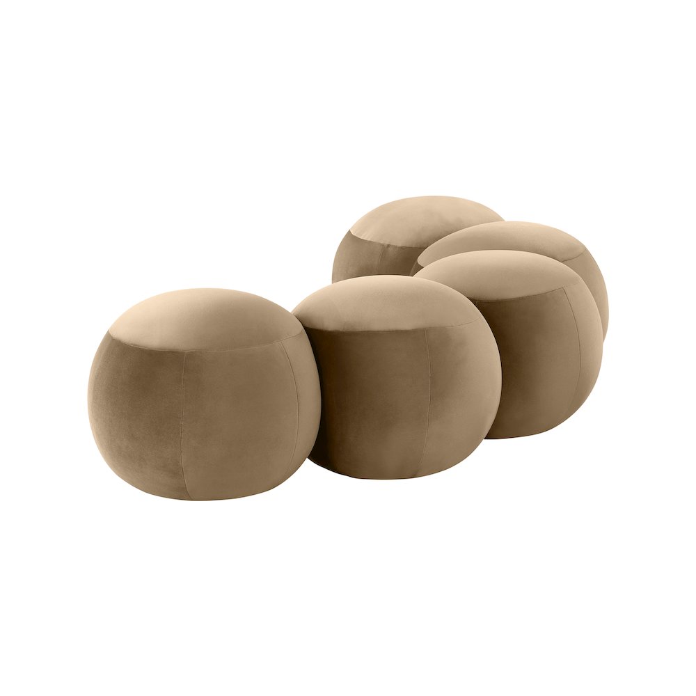 Apollo Beige Velvet Bench. Picture 6